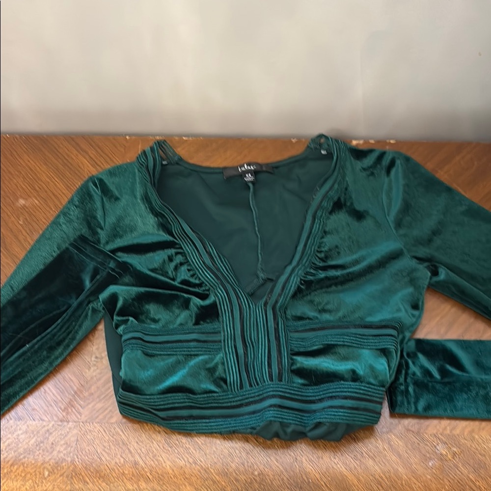 Elegant Green Velvet Bodysuit